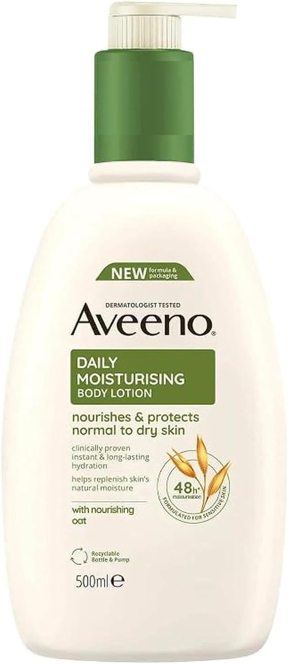 Aveeno Daily Moisturising Lotion - 500ml, Soothing Oats, Fragrance-Free