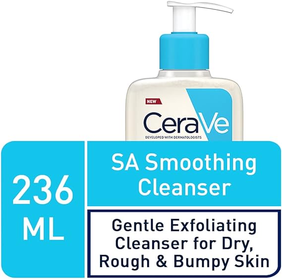 CeraVe SA Smoothing Cleanser - 236ml, Salicylic Acid, for Dry, Rough, and Bumpy Skin