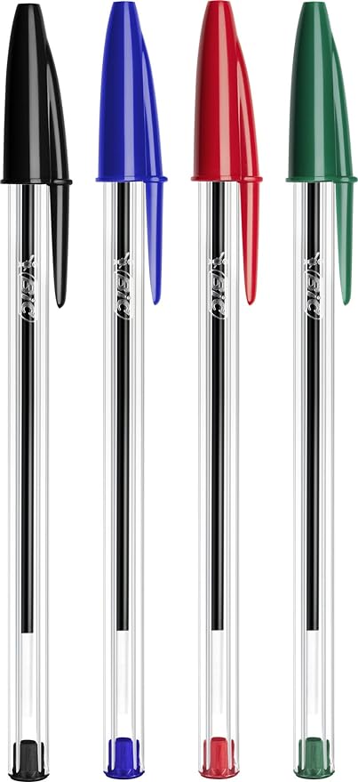 Bic Cristal Ballpoint Pens - Black, 1.0mm, Pack of 10, Office & School