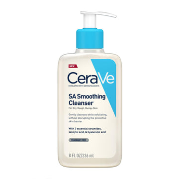 CeraVe SA Smoothing Cleanser - 236ml, Salicylic Acid, for Dry, Rough, and Bumpy Skin