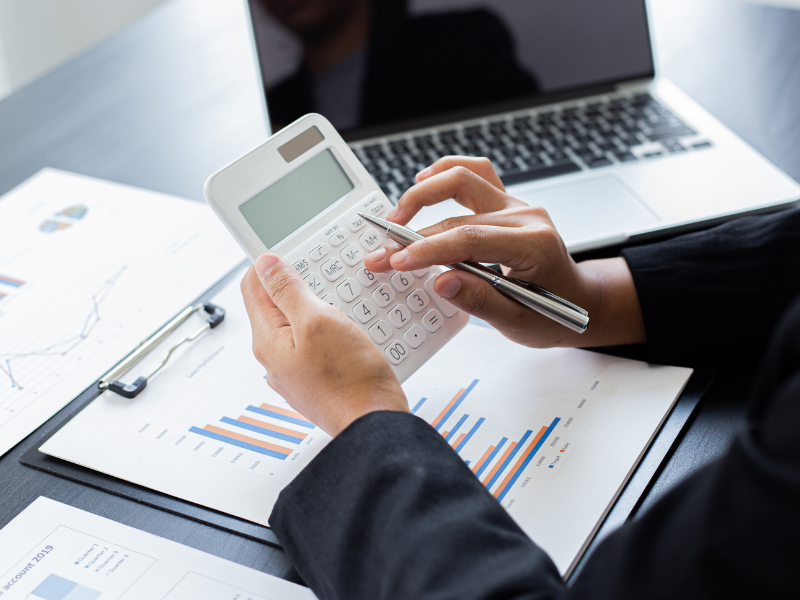 Calculator and tax invoice
